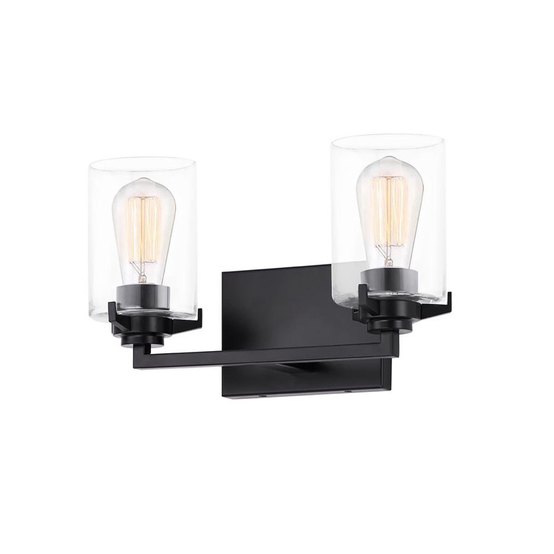 Bouie 2 - Light Dimmable Vanity Light, Clear Glass/Matte Black