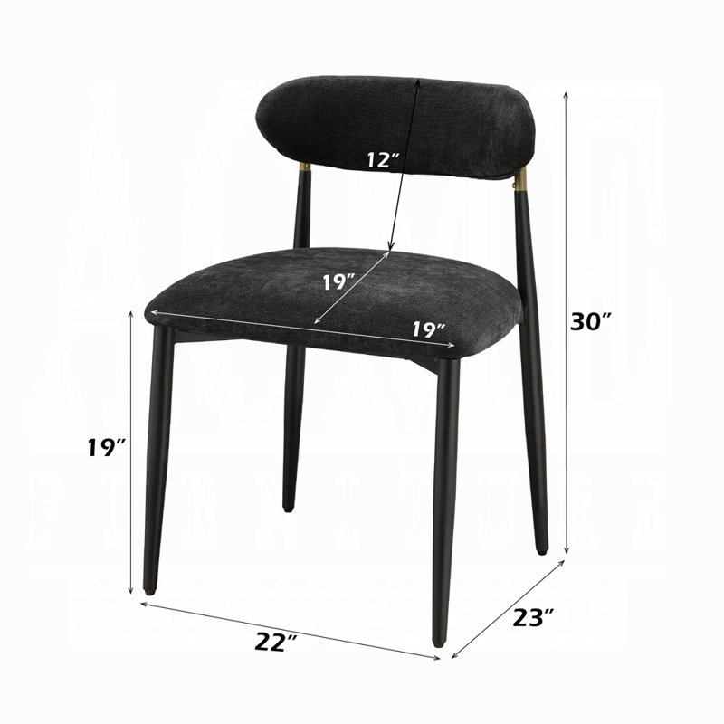 Chaise d'appoint Jaramillo (lot de 2), Noir