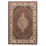 Hand-Knotted High-Quality Black and Cream Area Rug