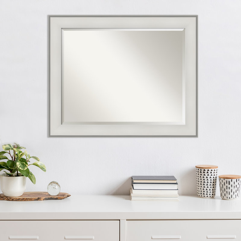 Dyana Flat Wall Mirror, 27" x 33", White