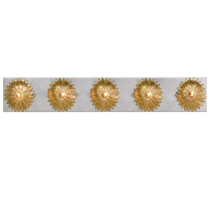 Adelle 5 - Light Dimmable Antique Gold/Ivory Bath Bar