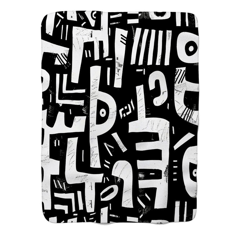 Artistic People Patterns - 1 pièce Sherpa Premium, Lit simple