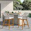 Bar Stools Set Of 2 With Arm And Backrest, Outdoor Counter Height Bar Chairs With Cushion, Aluminum Tall Bar Stools Modern PVC-coated polyester Rope Boho Barstools For Garden, Pool, Patio