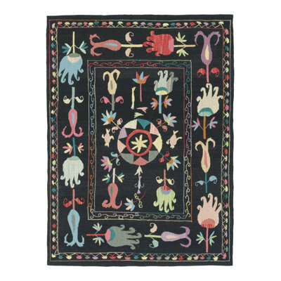Rug & Kilim'S Suzani-Inspired Kilim, Vibrant Floral Medallions Over