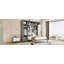 Lit escamotable mural avec armoire supérieure, tablettes et garde-robe, lit pliable peu encombrant-1260578674