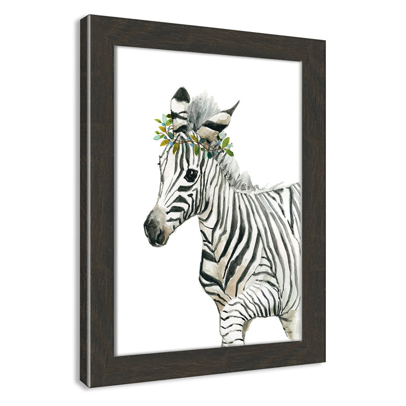 «Savannah Zebra», art encadré, H 16 po x l 12 po x P 0,625 po, Cadre noir