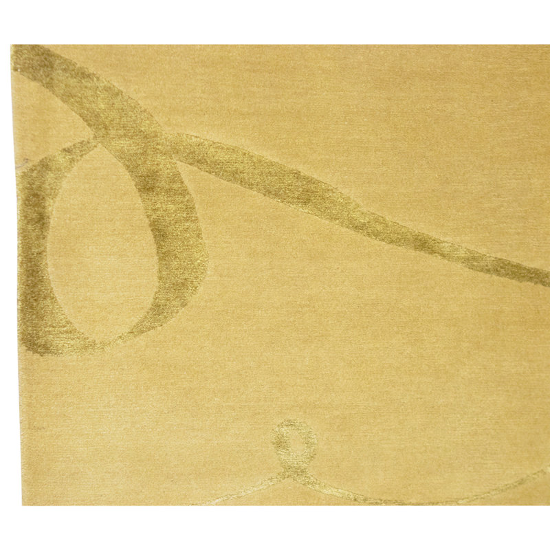 Hand Knotted Area Rug in Gold