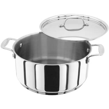 Masterchef stainless steel cookware casserole pan with glass lid 24cm 4.7L