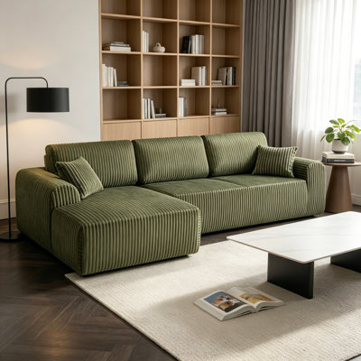 Tissu modulaire en velours côtelé de 109 po x 69 po sans assemblage requis. Capacité de 1 400 lb pour le salon.