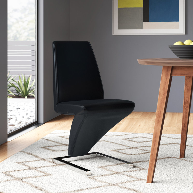 Clanton 18.5'' H Faux Leather Upholstered Side Chair, Black