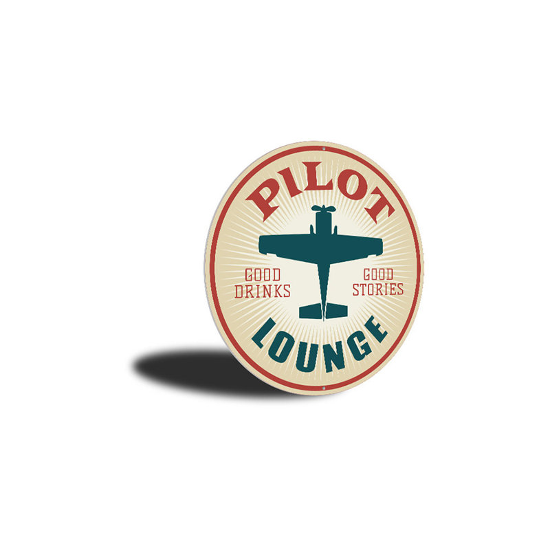 Enseigne en aluminium Pilot Drinks, H 18 po x l 18 po x P 0,06 po