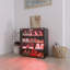 Armoire à chaussures noire 4 couches avec porte en verre et vitrine à chaussures en verre avec contrôle Bluetooth