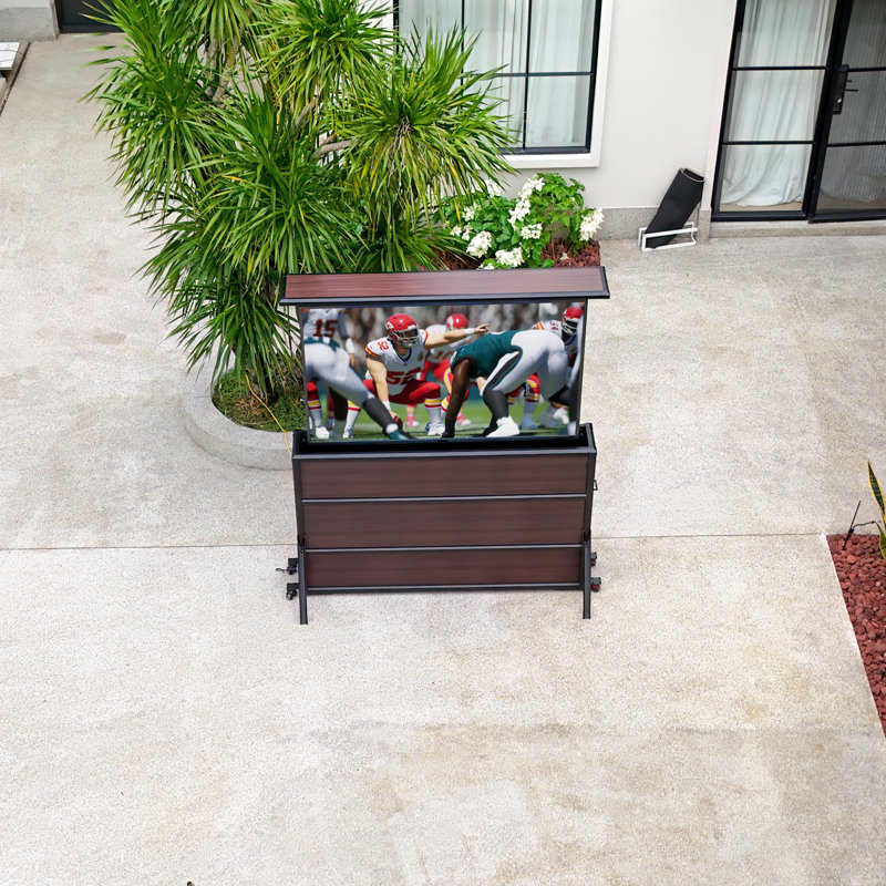 Outdoor TV Lift Cabinet for 75" TVs - Weatherproof Aluminum Enclosure with Motorized Lift