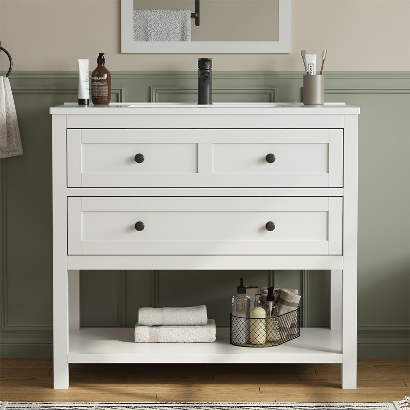 Meuble-lavabo simple Wilce Meltiva, 36", Blanc