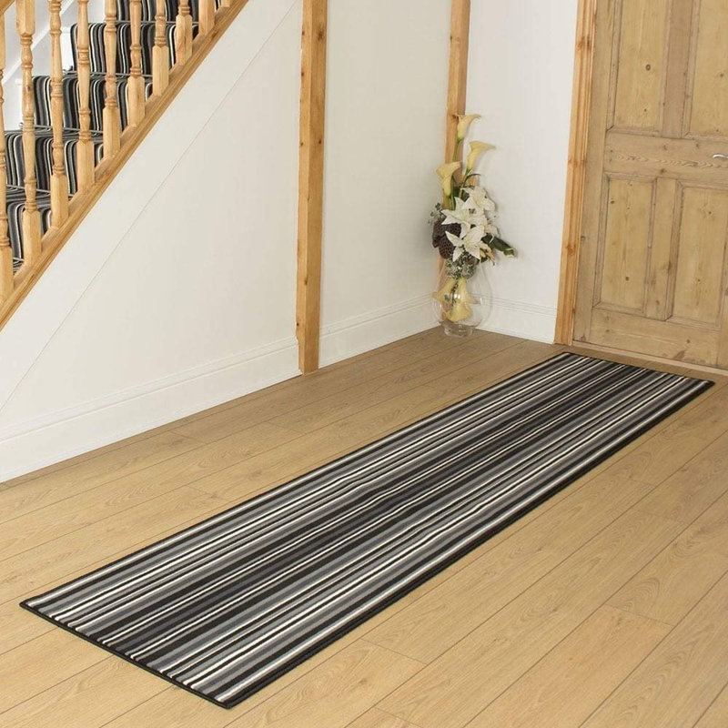 Ainsley Striped Indoor Area Rug, Runner 450cm x 80cm