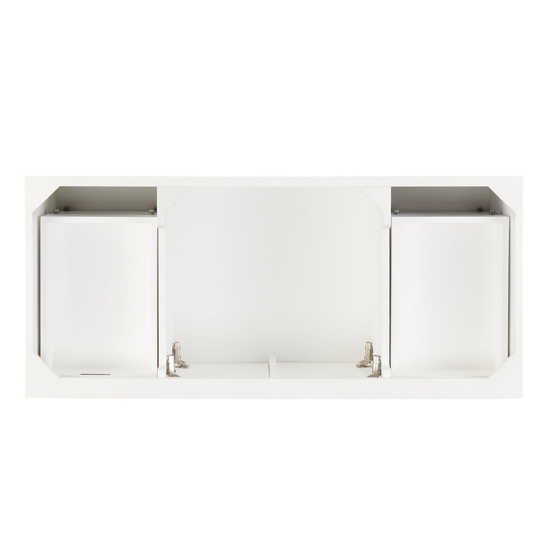 48" Bright White Vanity with Brass Hardware and Undermount Sink