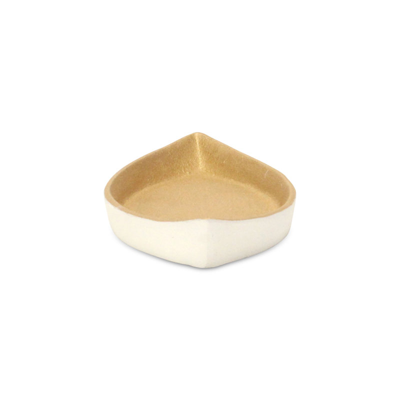 Saoirse Cast Iron Boat Dish, Gold/White