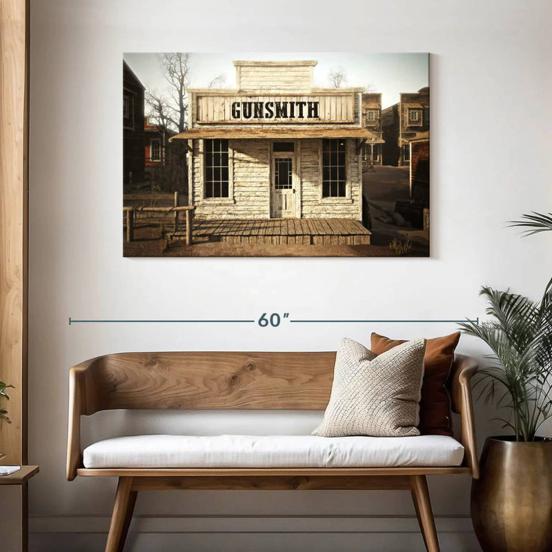 Lelar Western Gunsmith Shop, H 30 po x l 45 po