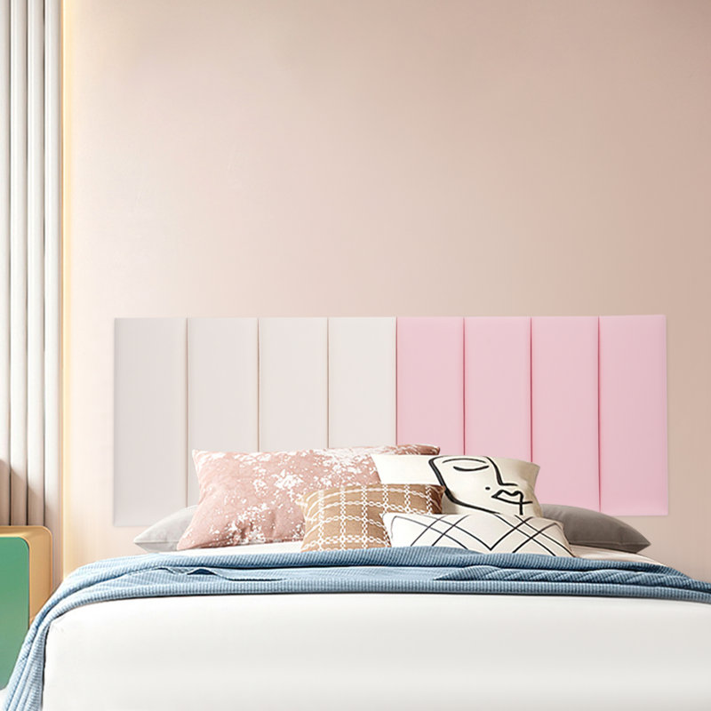 8PCS Artificial Leather Wall Panels, Pink
