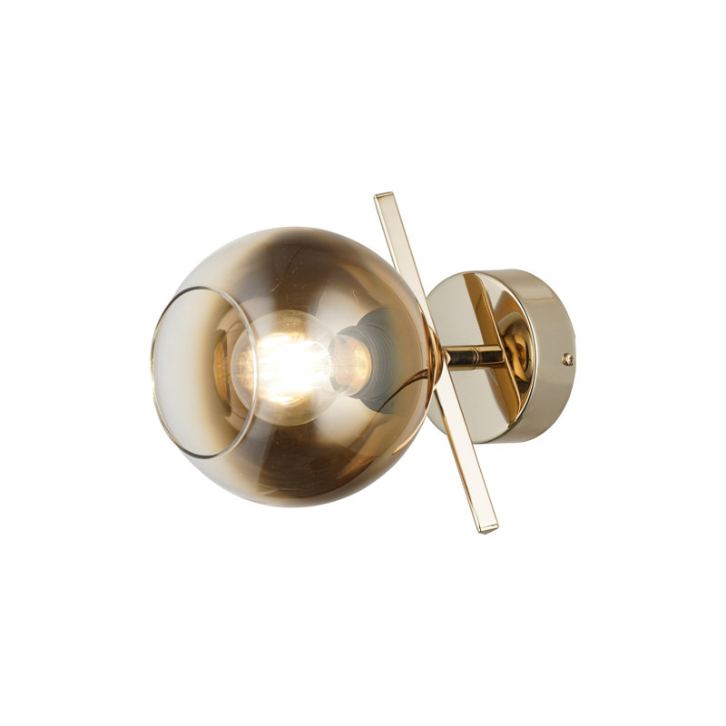 Elegant Gold Metal Wall Lamp, 20 in Height, Ø5.9 in Glass Cap | 1 x E27 Socket (Max 40W) | Stylish & Modern Illumination for Living Room, Bedroom, or Hallway | IP20 Rated, Durable Design