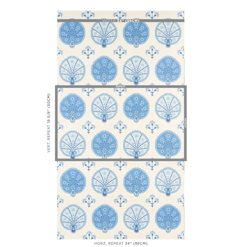 Chamba Crown Sisal Wallpaper, Blue
