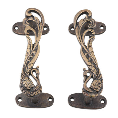 Fenelia Royal Peacocks and Brass Door Handles