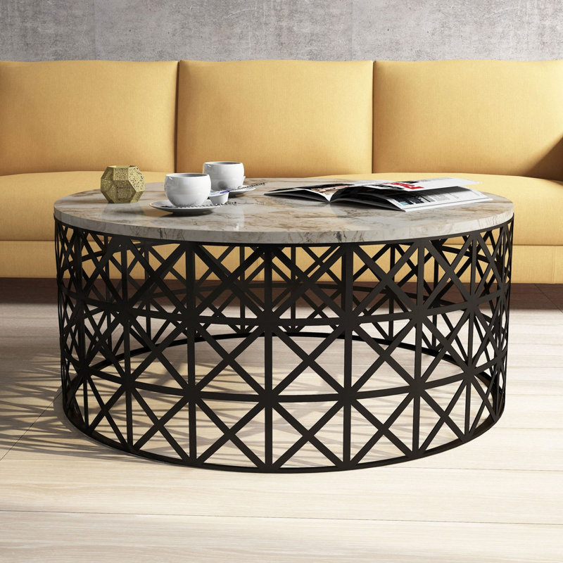 Knightdale Frame Coffee Table, Marble, Grey