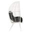 Blanc, tissu noir, chaise de patio, métal, sièges rembourrés de mousse, capacité de 220 lb, distance de siège de 17 po par rapport à l'élévation du sol