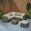 Vancouver 6 Seater Corner Sofa Set With Ice Bucket Coffee Table and rain Cover and footrest -1450035343-1450035340