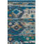 Tapis tissé à la main en laine / coton Elan tissé à la main en bleu / or-20944615