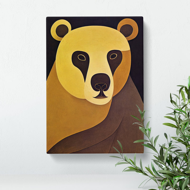 Traditional Bear No.1 Abstract - Wall Art, Wrapped Canvas, 50cm H x 35cm W x 3cm D, No Matte