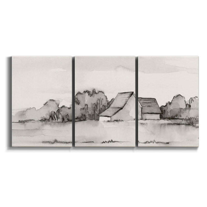 " Cliffs By Monet " 3 - Pieces, 27" H  x  54" W x 2" D