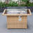 Nashia 44" Rectangular Propane Fire Pit Table - 55,000 BTU Outdoor Gas Fireplace - Wicker Frame, Glass Shield & Matching Lid-376257404
