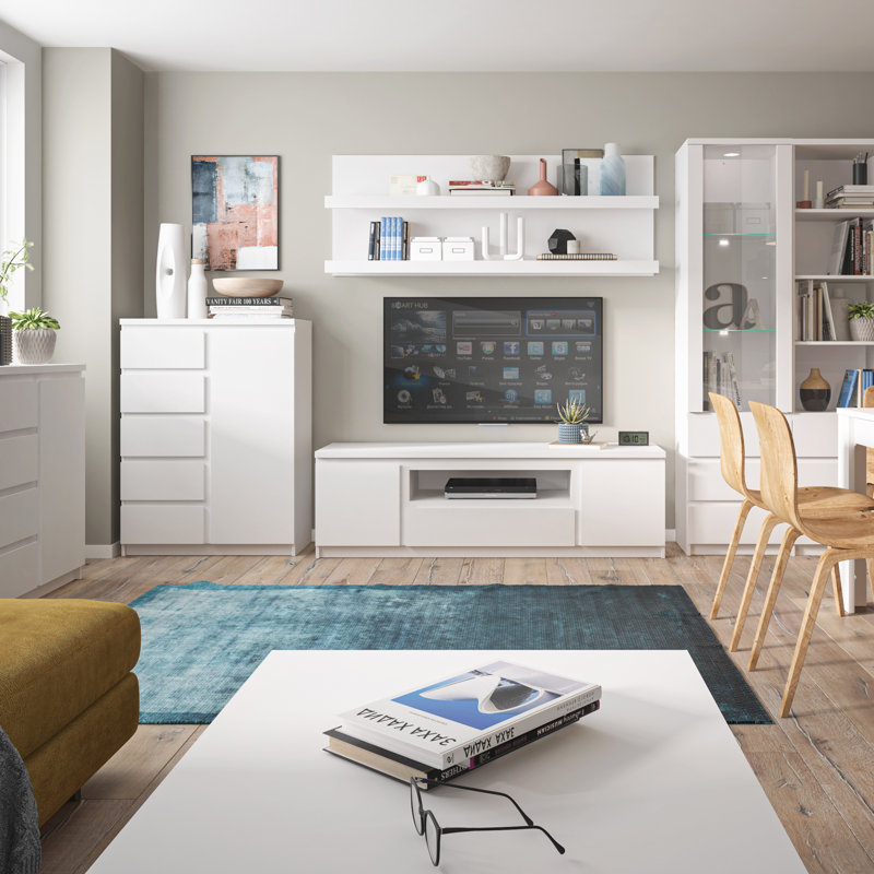 Danay Unfinished TV Stand for TVs up to 60", White