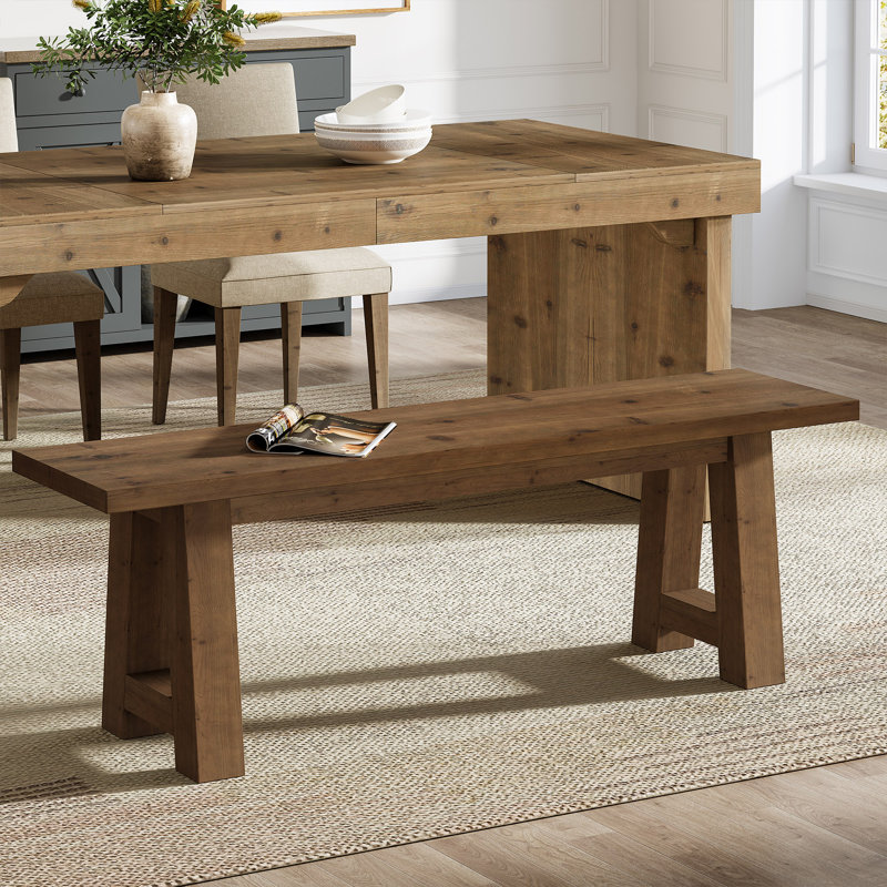 Banc en bois massif 55 ", Marron foncé