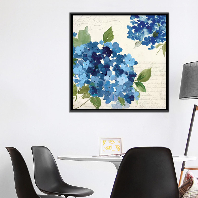 «Hampton Hydrangea I» par Asia Jensen, impression sur toile tendue sur toile tendue, H 18 po x l 18 po x P 1,5 po