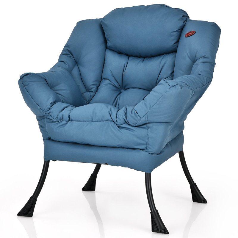 Irvona Upholstered Armchair, Light Navy Polyester