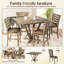 Table de travail moderne, 45 po en bois d'hévéa massif, thème rustique antique, 36 po de hauteur, brun grisâtre, spacieuse pour 4 personnes, bureau carré facile à assembler, finition, hauteur, pour 4 utilisateurs, instructions