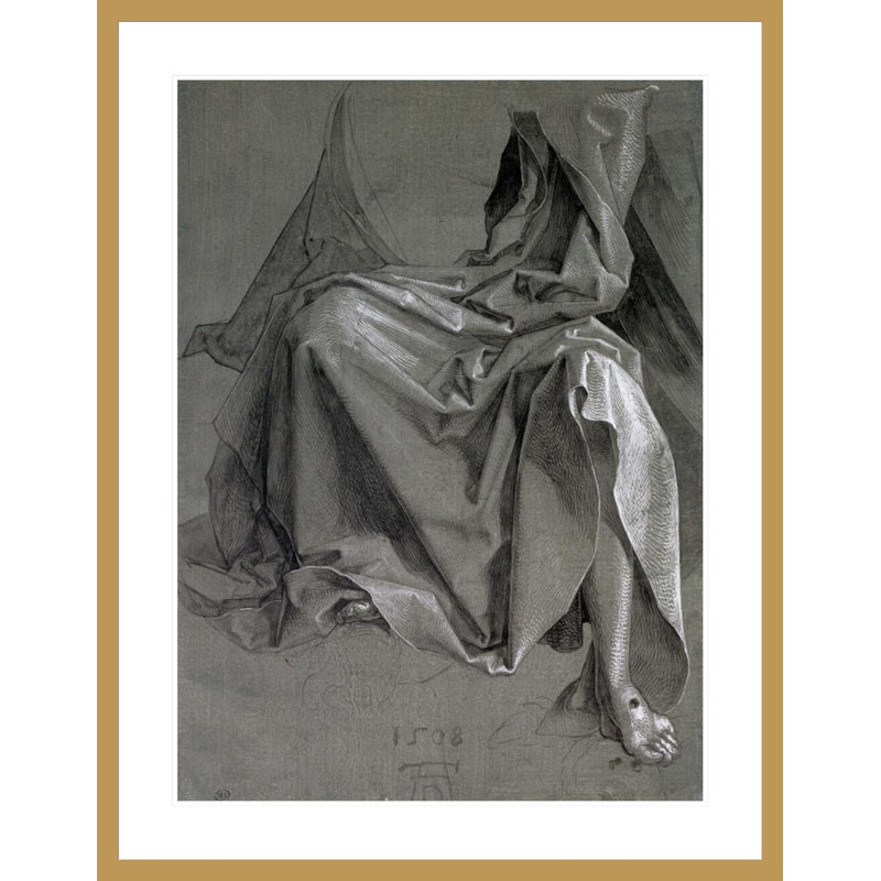 Étude de la robe du Christ par Albrecht Dürer - Impression giclée sur cadre, H 41,5 po x l 32,29 po