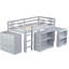 Twin Loft Bed with Drawer, Shelf & Pull-Out Desk, Solid Rubber Wood Loft Bed with Safety Guardrail, Grey-1428644568