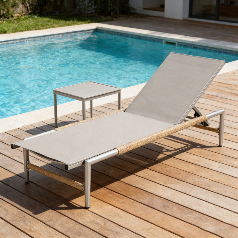 Chaise longue d'extérieur Aluminun, 1