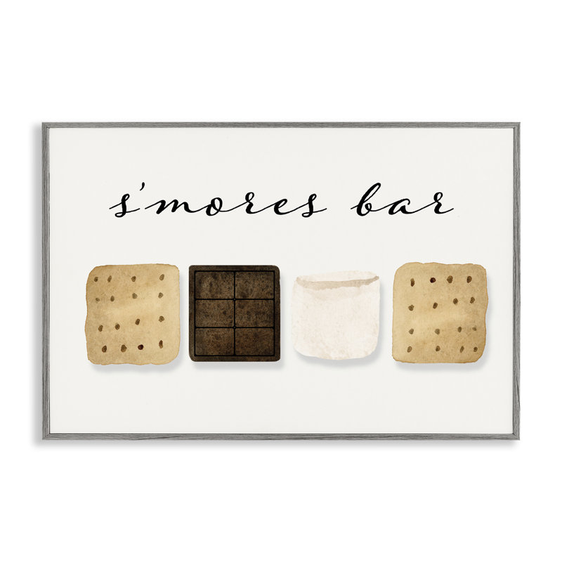 «S'mores Bar Ingredients» par Corrine Rose Design, Gris, H 12 po x l 18 po