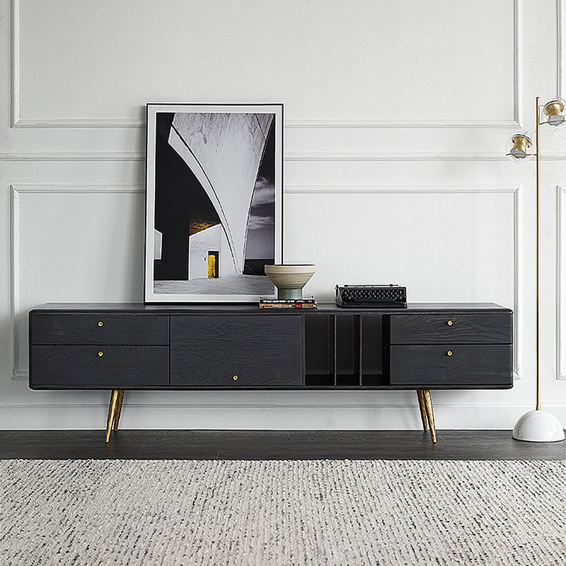 Meuble télé léger de luxe rétro, 70.87"