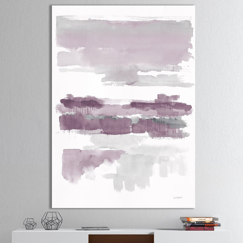 Mauve améthyste, zones humides - reproduction d'art sur toile tendue, H 32 po x l 16 po x P 1 po