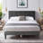 Upholstered Platform Bed Frame With Tufted Fabric Adjustable Headboard, No Box Spring Needed-106775798-106775795