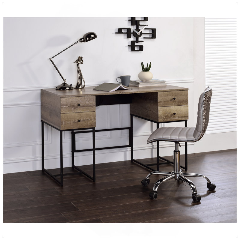 Charming Rustic Writing Desk With Advanced USB Port And Ample Storage