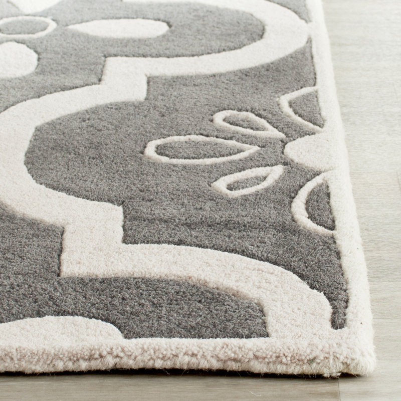 Carolene Hand Tufted Wool Floral Rug, Rectangle 3' x 5'