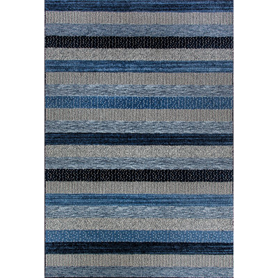 Tapis bleu à rayures Mariah