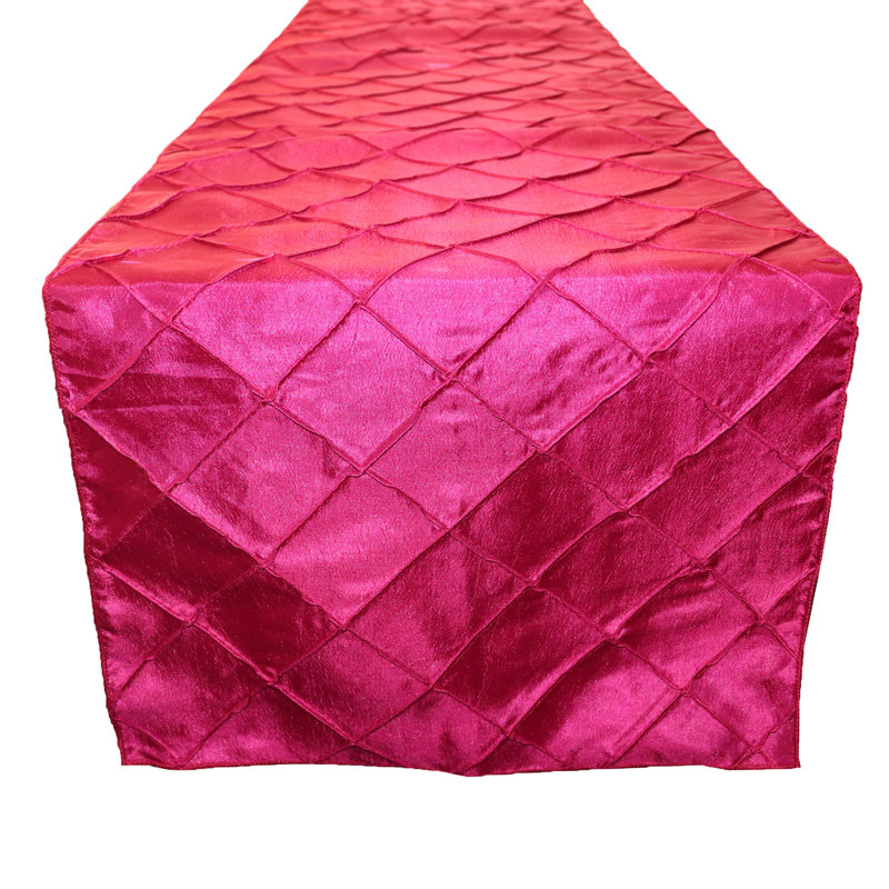 Pintuck Table Runner, Fuchsia, 108" L x 12" W