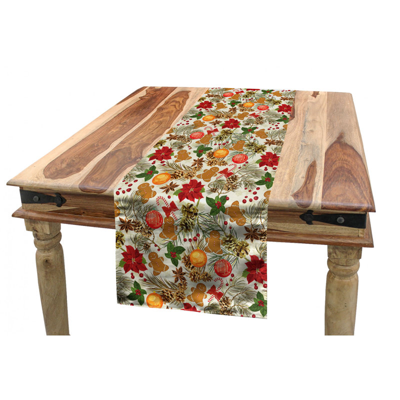 Floral Christmas Table Runner, 90" x 16"
